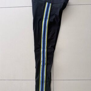 Black Pants with Blue and YellowYoga  Stripes